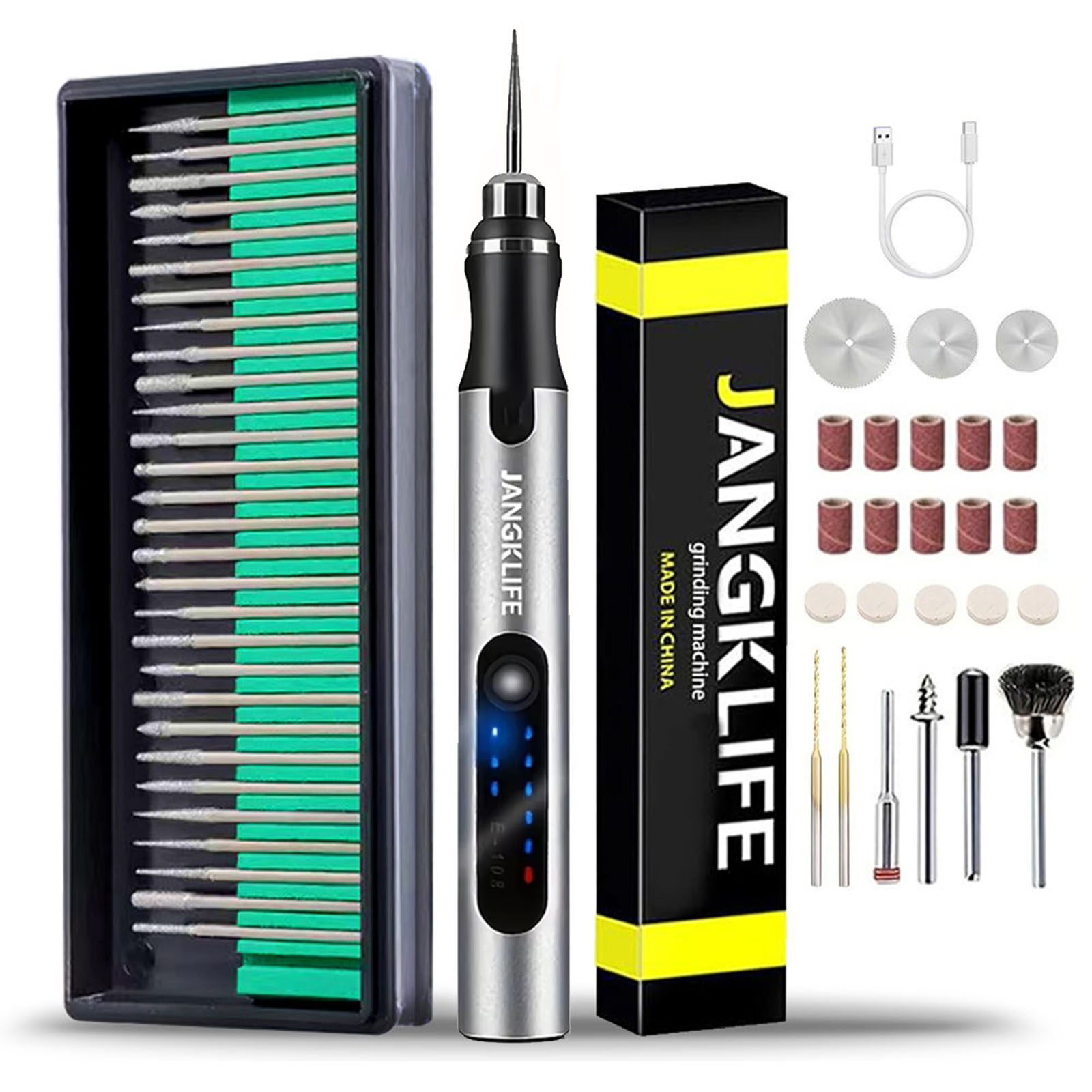 Cordless Rotary Tool Kit Accessories - Kit peralatan putar nirkabel USB, Pen