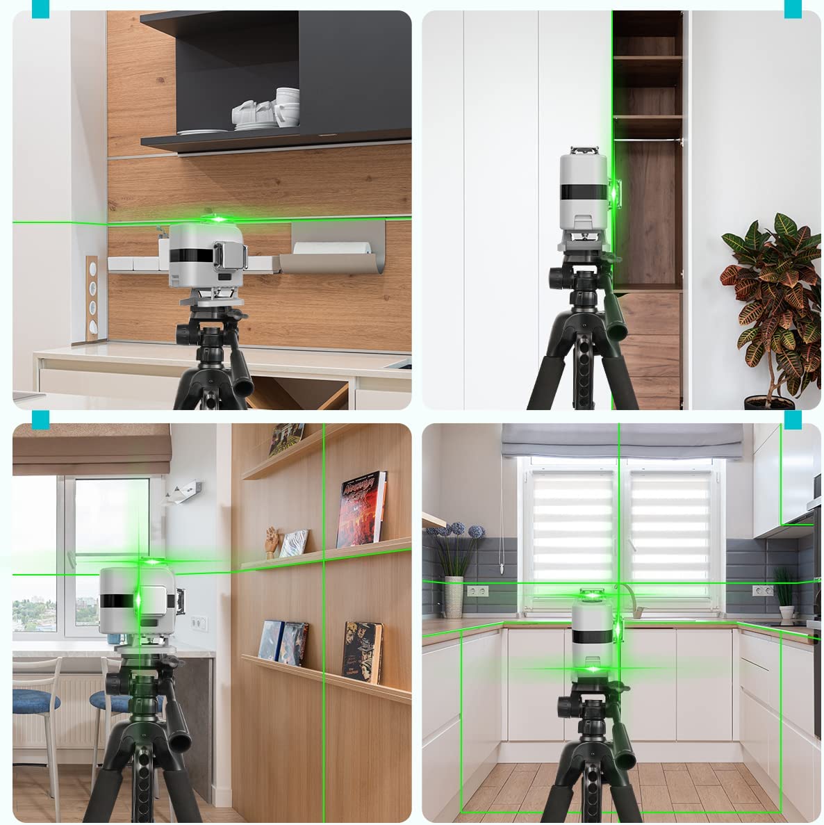 Laser Level 16 Lines 4D Green - DS04CG Self-Leveling 16 Garis Silang Super