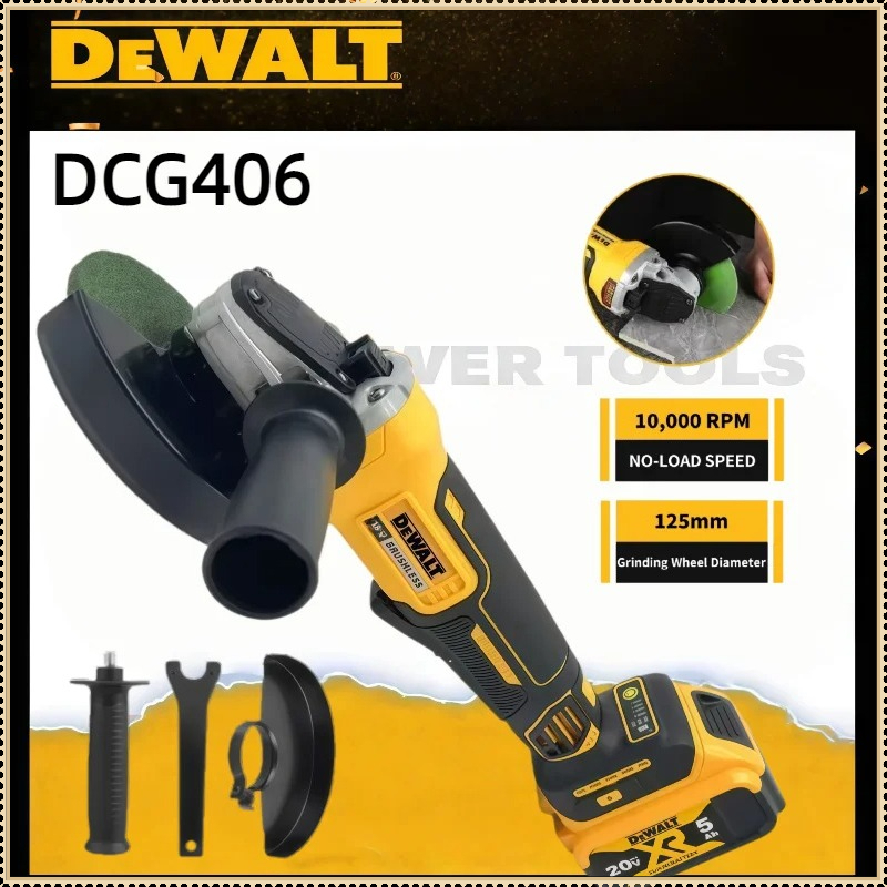 Brushless Angle Grinder Battery Powered - Dewalt DCG406 125MM Mesin Gerinda Sudut