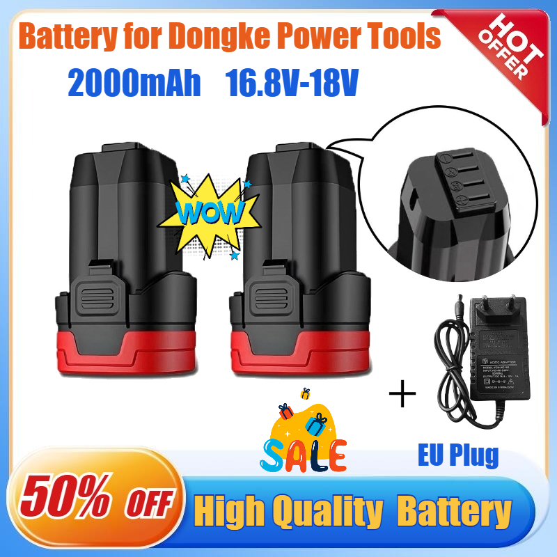 Brushless Cordless Electric Drill 18V - Baterai 16.8V/18V 2.0Ah untuk Bor Tangan