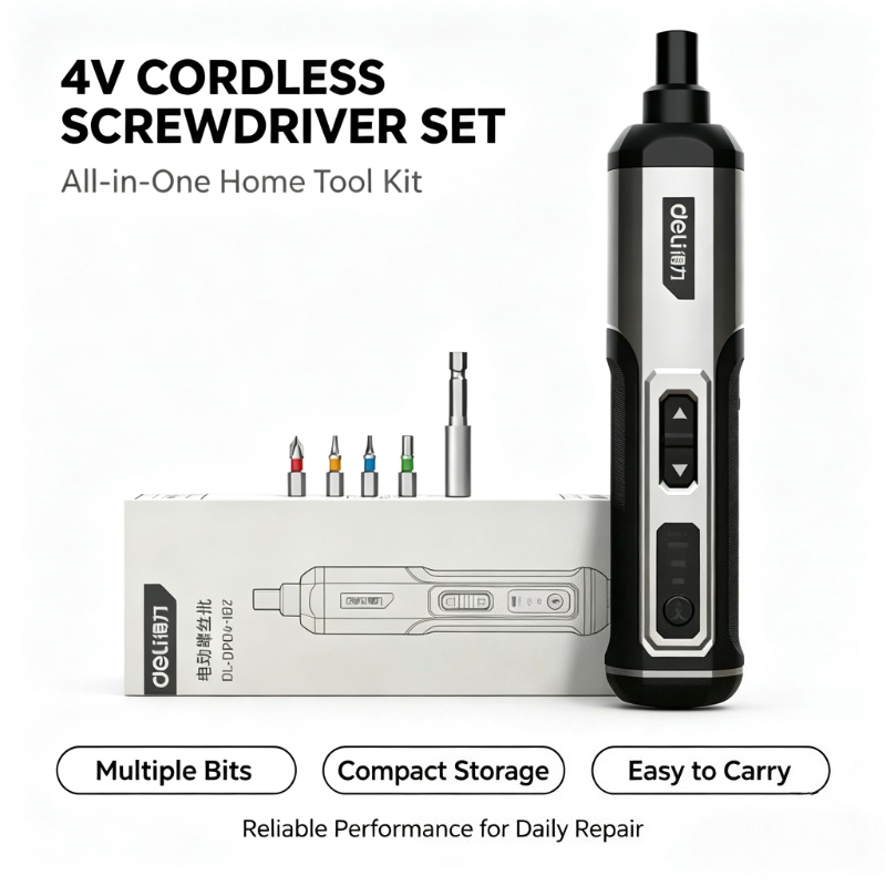Electric Screwdriver Rechargeable Usb - Deli 4V Set Obeng Elektrik Tanpa