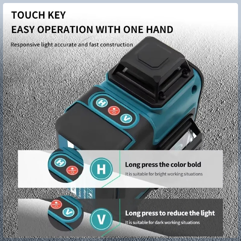 Laser Level 16 Lines 4D Green - Baterai Makita Safe Multi-protection 18V Asli,