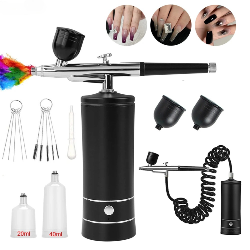 Airbrush Kit With Mini Compressor - Kit Lukisan Seni Kuku Airbrush dengan