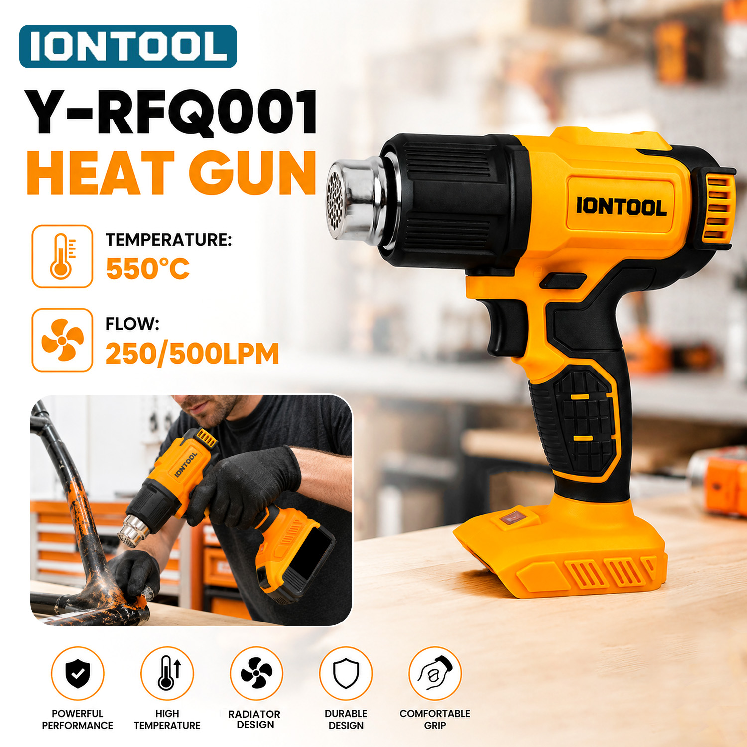 Cordless Heat Gun For Shrink Tubing - IONTOOL Pistol Panas Tanpa Kabel 550