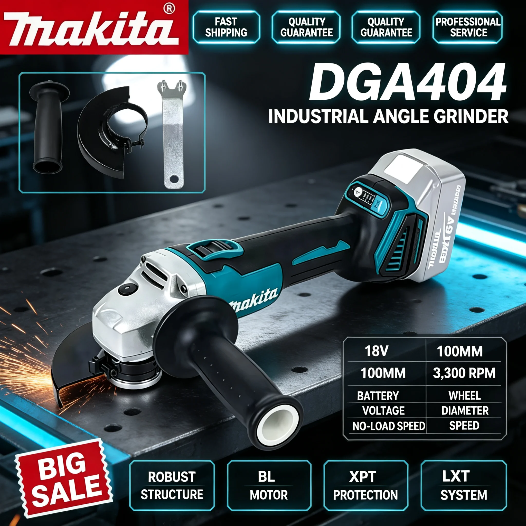 Makita DGA404 Gerinda Sudut Ta - Brushless Angle Grinder Battery Powered ulasan dan harga