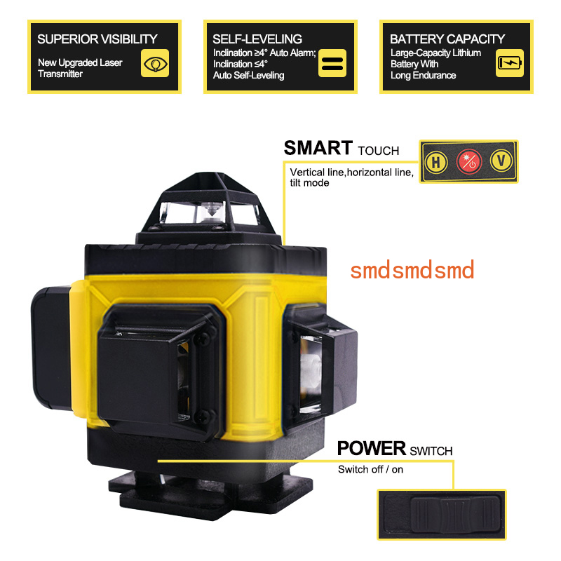16 Garis 4D Laser Level Garis  - Laser Level 16 Lines 4D Green ulasan dan harga