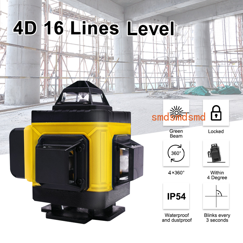 16 Garis 4D Laser Level Garis  - Laser Level 16 Lines 4D Green ulasan dan harga