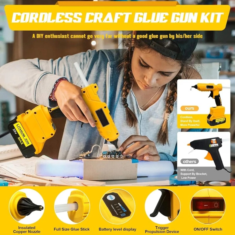 Pistol Lem Panas Tanpa Kabel A - Hot Melt Glue Gun Cordless ulasan dan harga