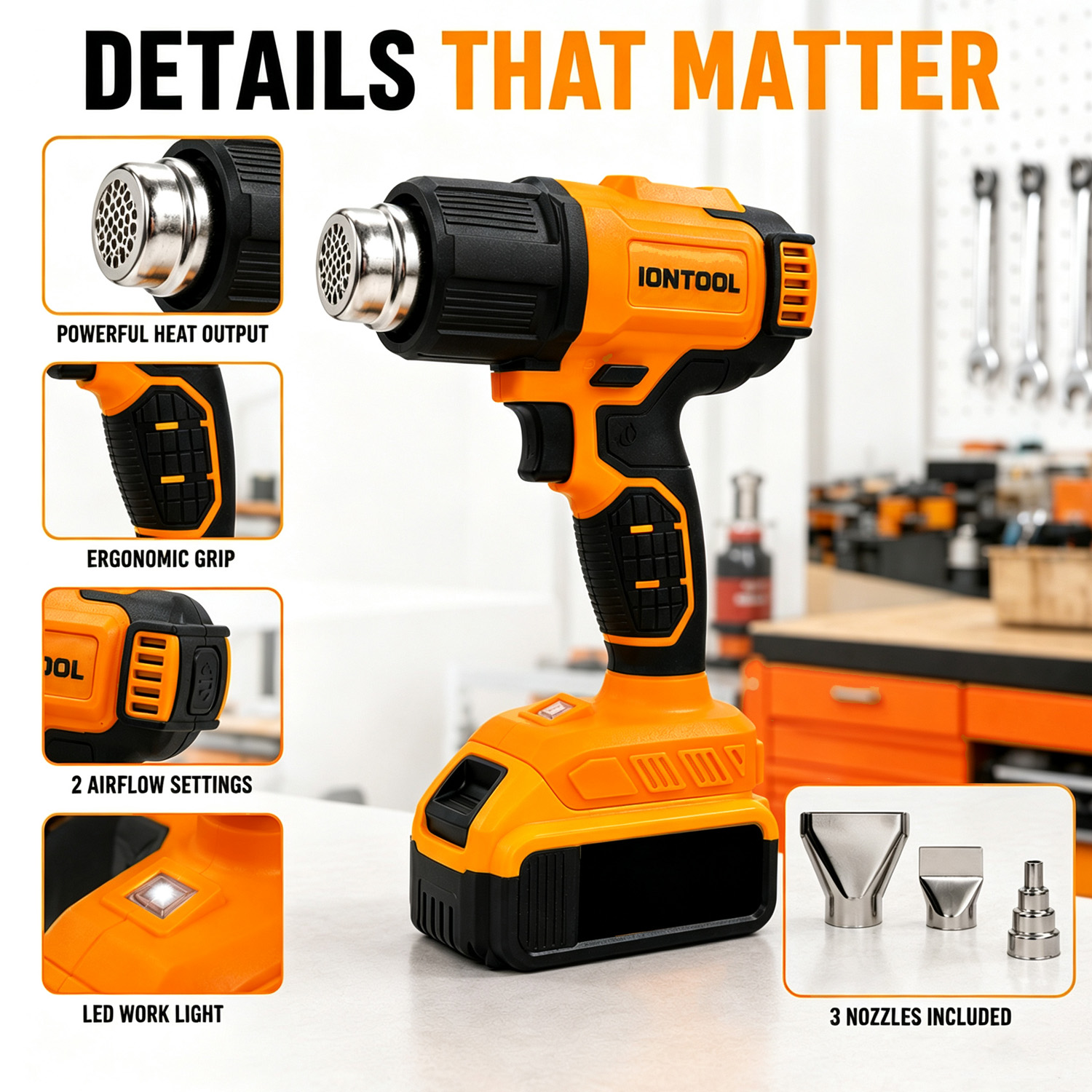 IONTOOL Pistol Panas Tanpa Kab - Cordless Heat Gun For Shrink Tubing ulasan dan harga