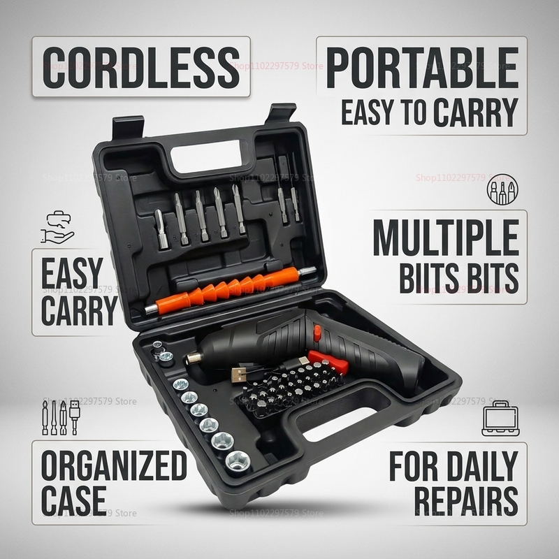 47Pcs Set Obeng Listrik Isi Ul - Electric Screwdriver Rechargeable Usb ulasan dan harga