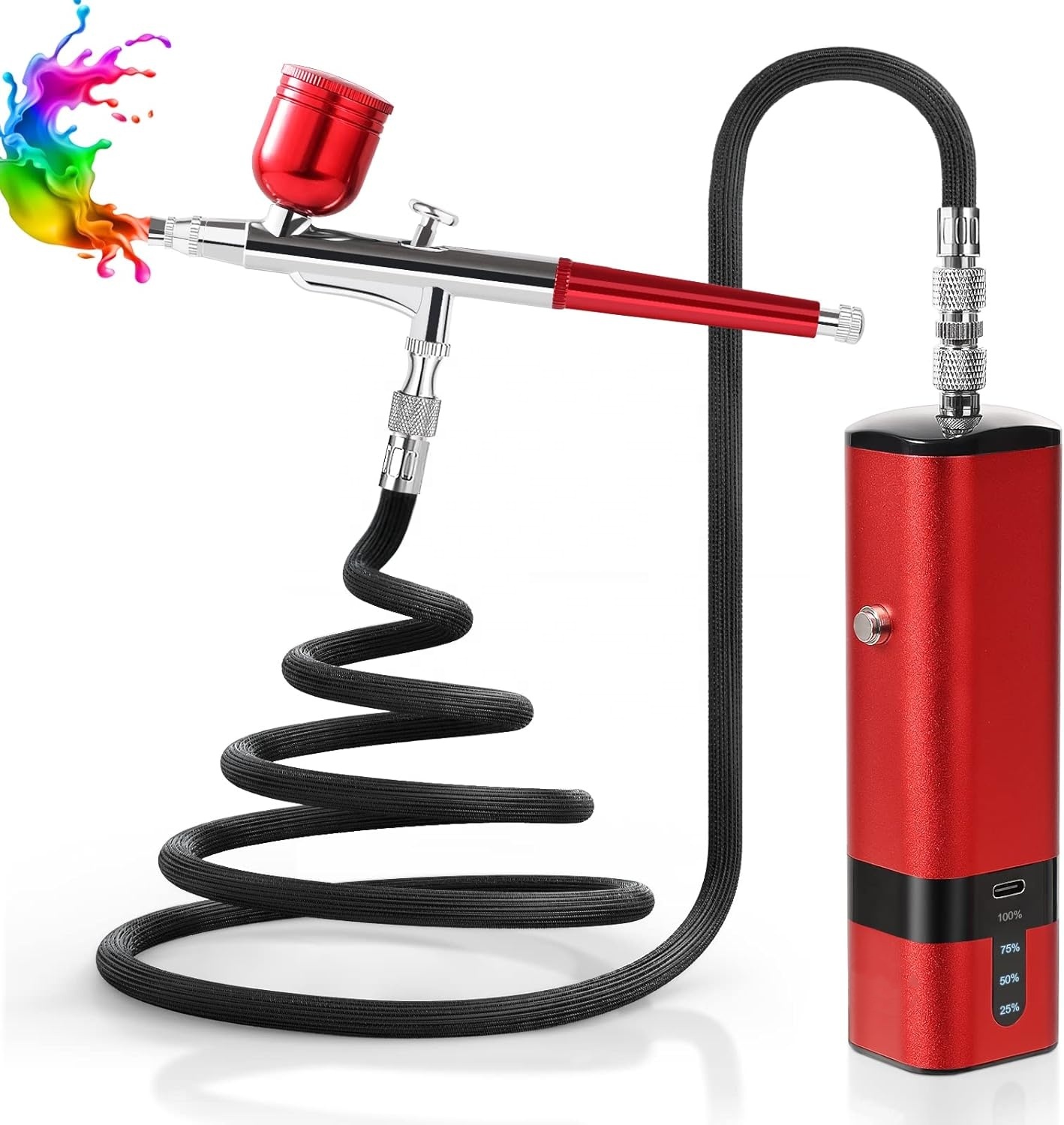 Kit Airbrush dengan Kompresor, - Airbrush Kit With Mini Compressor ulasan dan harga