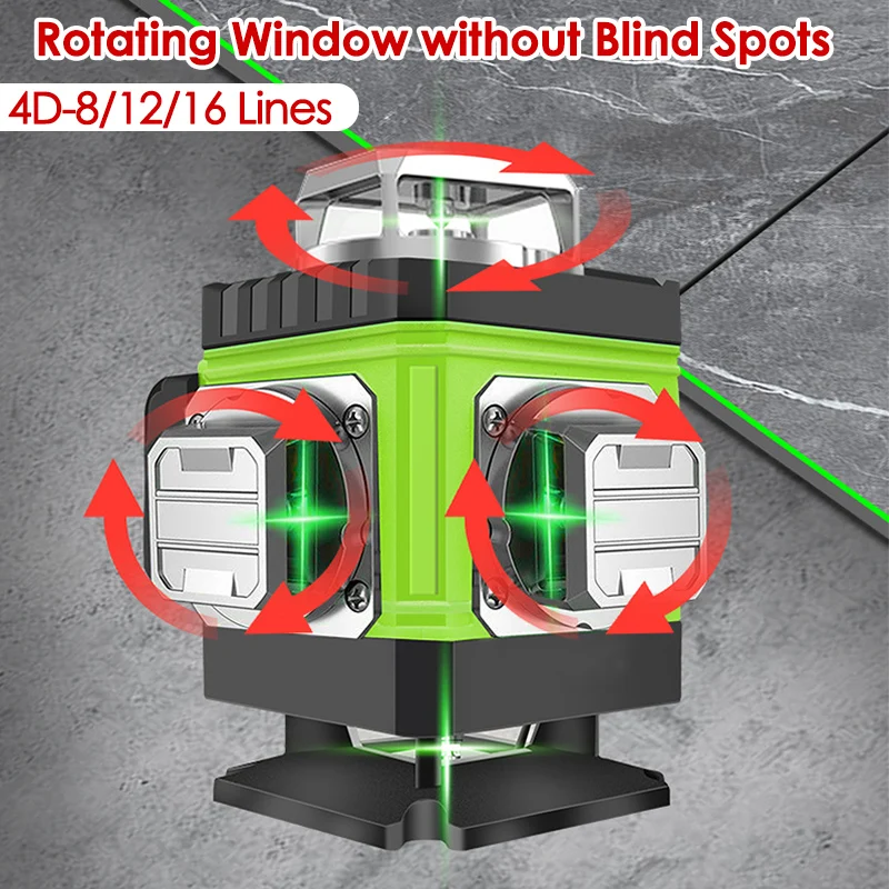 8/12/16 Garis Tingkat Laser 4D - Laser Level 16 Lines 4D Green ulasan dan harga
