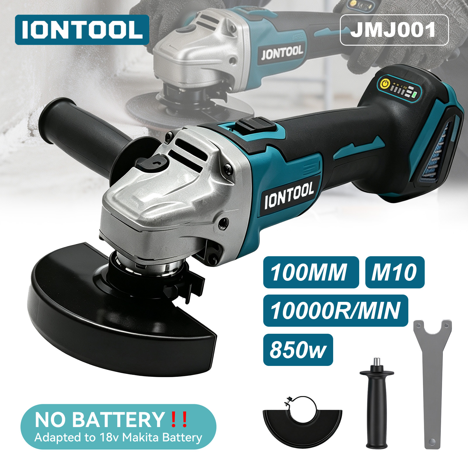 IONTOOL 850W 100mm Mesin Gerin - Brushless Angle Grinder Battery Powered ulasan dan harga