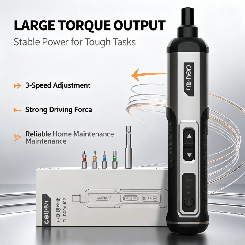 Deli 4V Set Obeng Elektrik Tan - Electric Screwdriver Rechargeable Usb ulasan dan harga