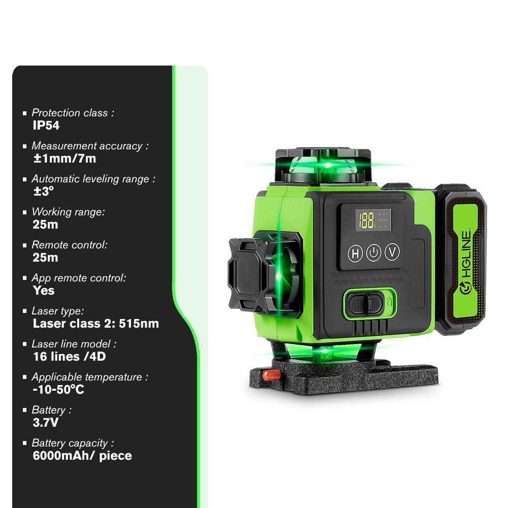 Level laser 4D 16 garis, self- - Laser Level 16 Lines 4D Green ulasan dan harga