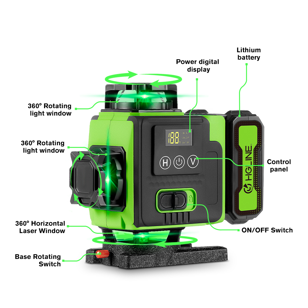 Level laser 4D 16 garis, self- - Laser Level 16 Lines 4D Green ulasan dan harga