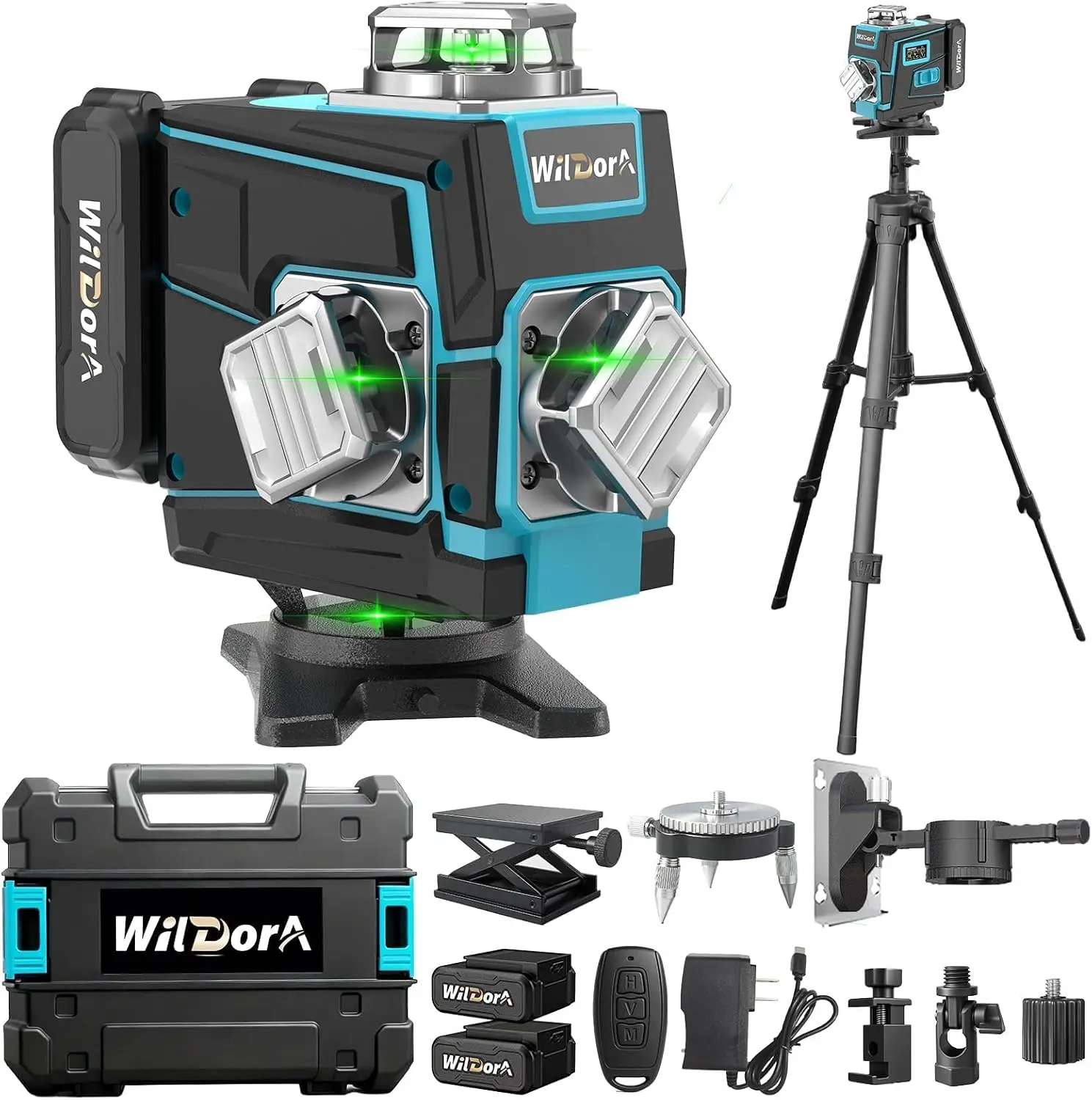 Laser Level dengan Tripod, 4x3 - Laser Level 16 Lines 4D Green ulasan dan harga
