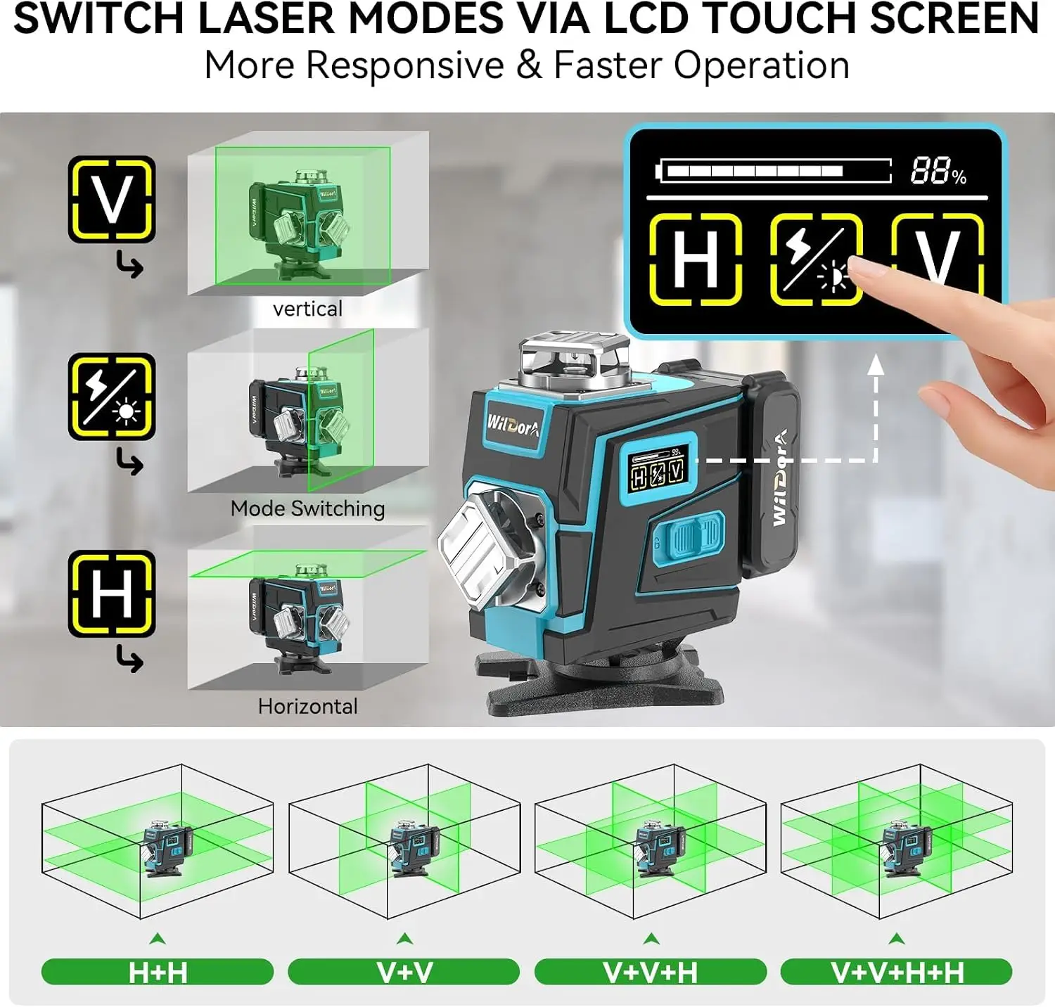 Laser Level dengan Tripod, 4x3 - Laser Level 16 Lines 4D Green ulasan dan harga