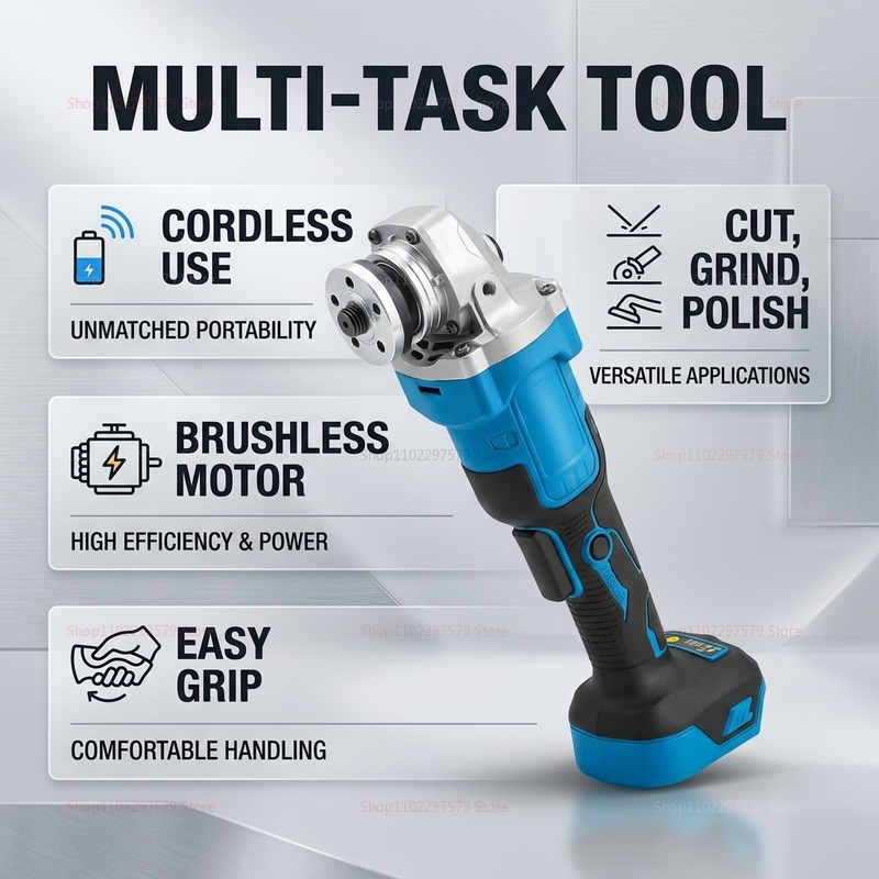 Gerinda Sudut Tanpa Kabel Tanp - Brushless Angle Grinder Battery Powered ulasan dan harga
