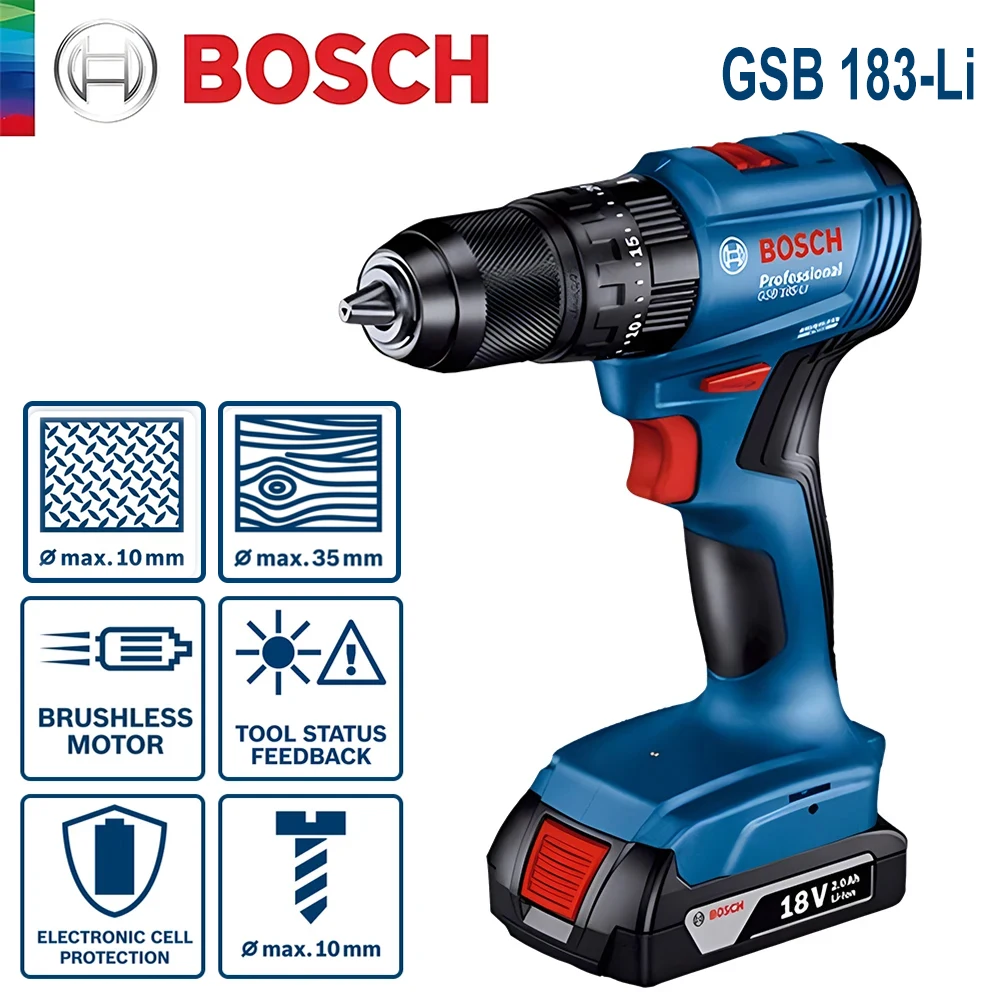 Bosch GSB 183-LI 18V Bor Impak - Brushless Cordless Electric Drill 18V ulasan dan harga
