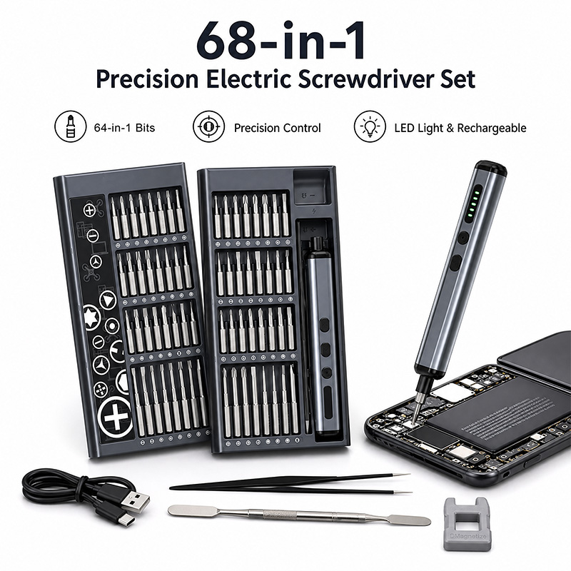Set Obeng Elektrik Presisi 68  - Electric Screwdriver Rechargeable Usb ulasan dan harga