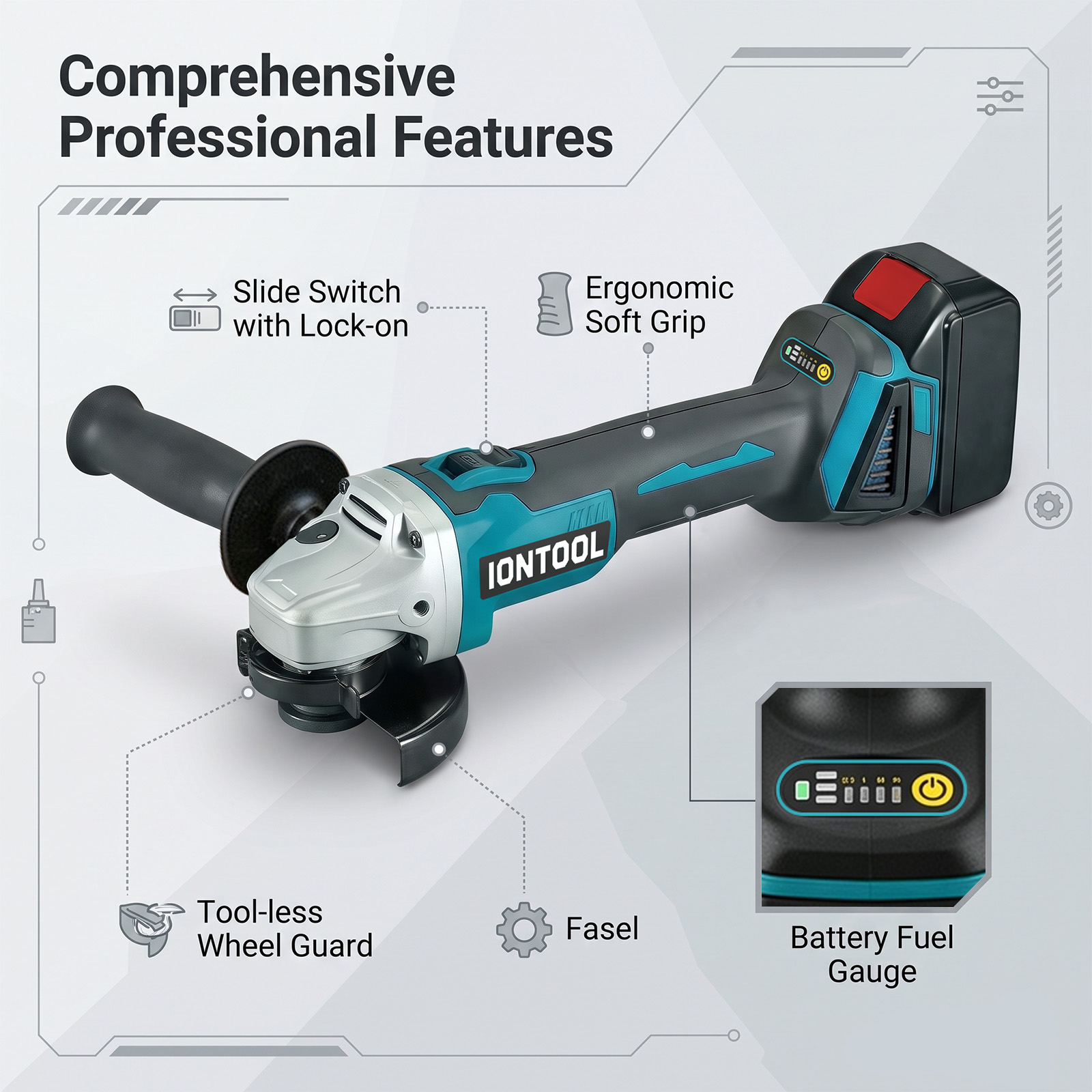 IONTOOL 18V Mesin Gerinda Sudu - Brushless Angle Grinder Battery Powered ulasan dan harga