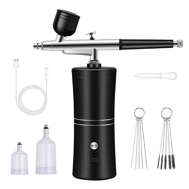 Pistol semprot nirkabel dapat  - Airbrush Kit With Mini Compressor ulasan dan harga
