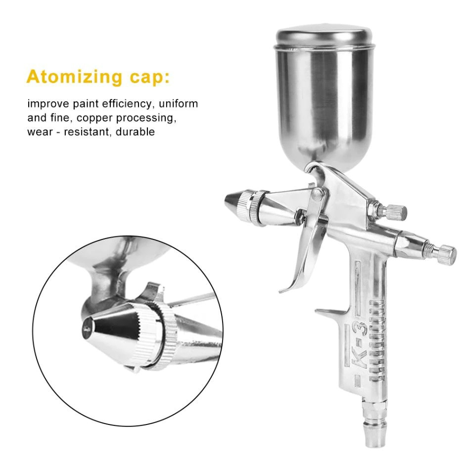 Pistol semprot Mini 125ml, mul - Airbrush Kit With Mini Compressor ulasan dan harga