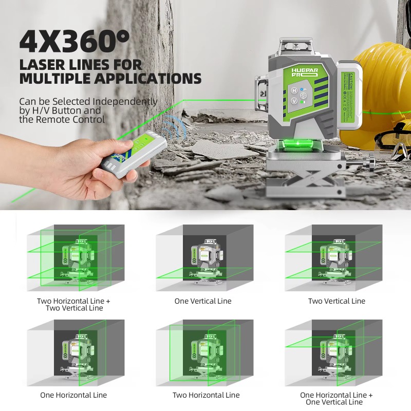 Huepar 2024 Desain Baru 4D 16  - Laser Level 16 Lines 4D Green ulasan dan harga